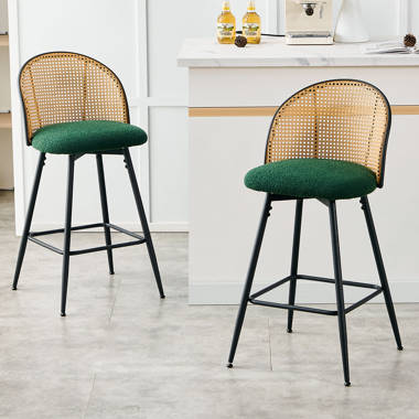 Cane back discount swivel counter stools